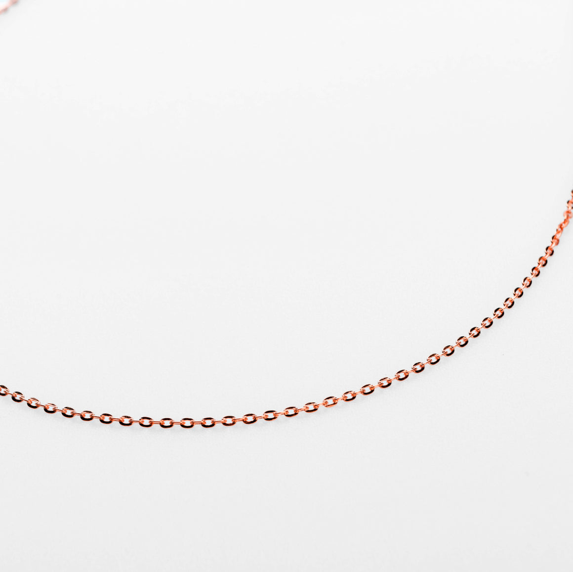 54 FLORAL 2mm CURB NECKLACE CHAIN - ROSE GOLD