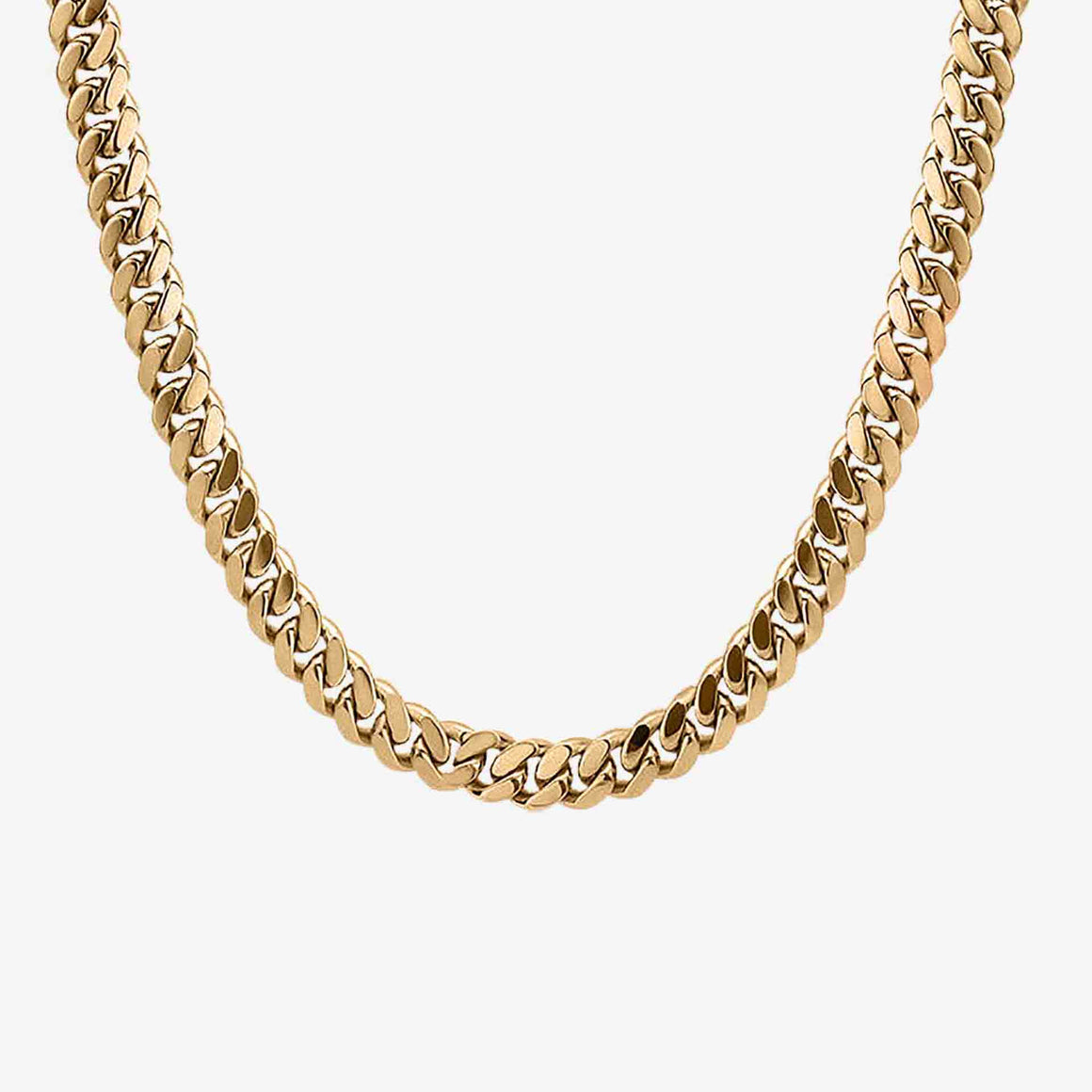 54 FLORAL 12mm CURB NECKLACE CHAIN - GOLD
