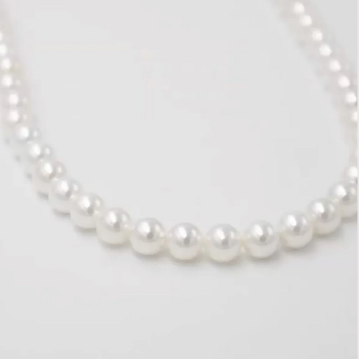 54 FLORAL 4mm PEARL NECKLACE BEAD NECKLACE CHAIN - CREAM
