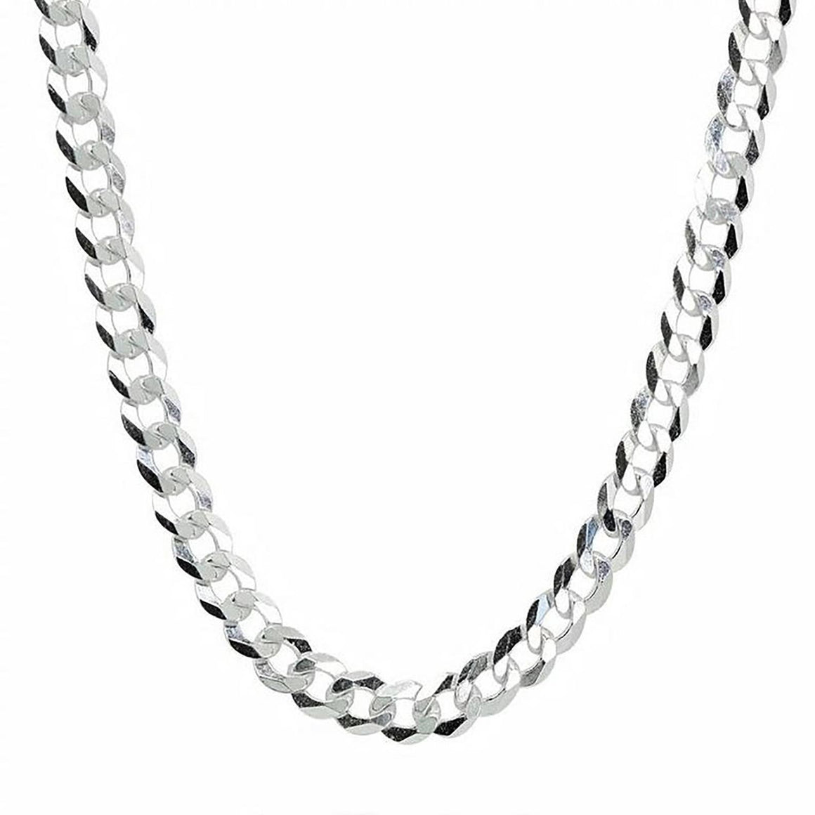 54 FLORAL 4mm CURB STERLING SILVER NECKLACE CHAIN - SILVER