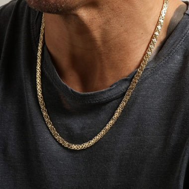 BYZANTINE TRACE NECKLACE CHAIN - SILVER GOLD