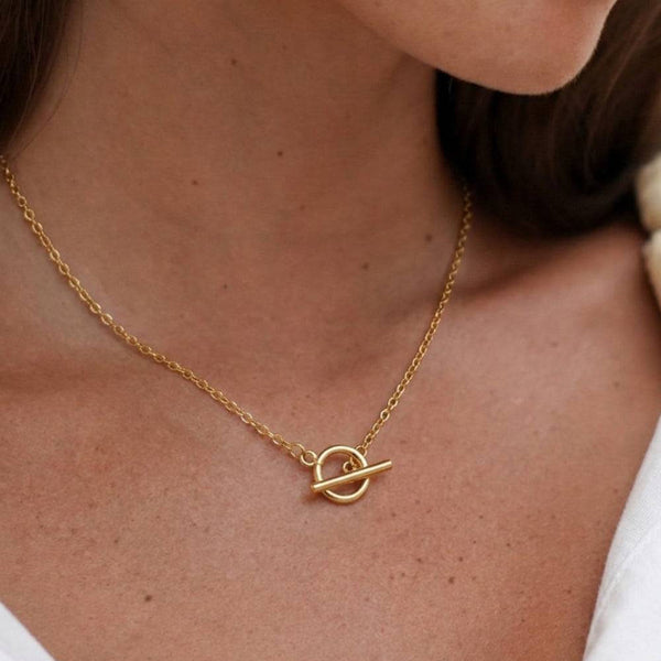 54 FLORAL T-BAR TOGGLE CHARM PENDANT 2mm TRACE SLIM OVAL NECKLACE CHAIN - SILVER/GOLD (Copy)