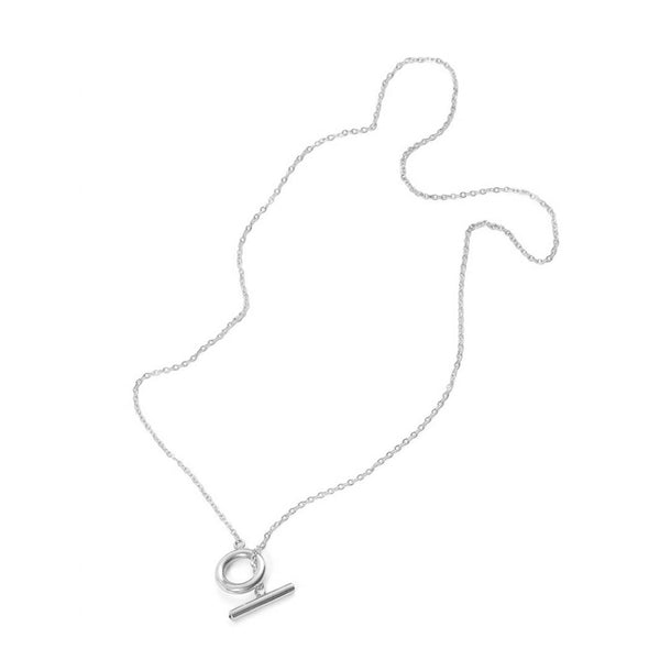 54 FLORAL T-BAR TOGGLE CHARM PENDANT 2mm TRACE SLIM OVAL NECKLACE CHAIN - SILVER/GOLD (Copy)
