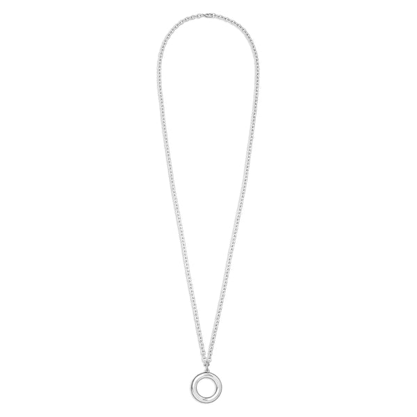 54 FLORAL T-BAR TOGGLE DISC CHARM PENDANT SLIM 3MM NECKLACE CHAIN - SILVER/GOLD