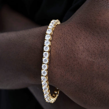 54 FLORAL 5mm ICED TENNIS CRYSTAL DIAMOND CURB BRACELET