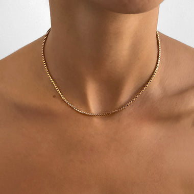 54 FLORAL 5mm BOX NECKLACE CHAIN - GOLD