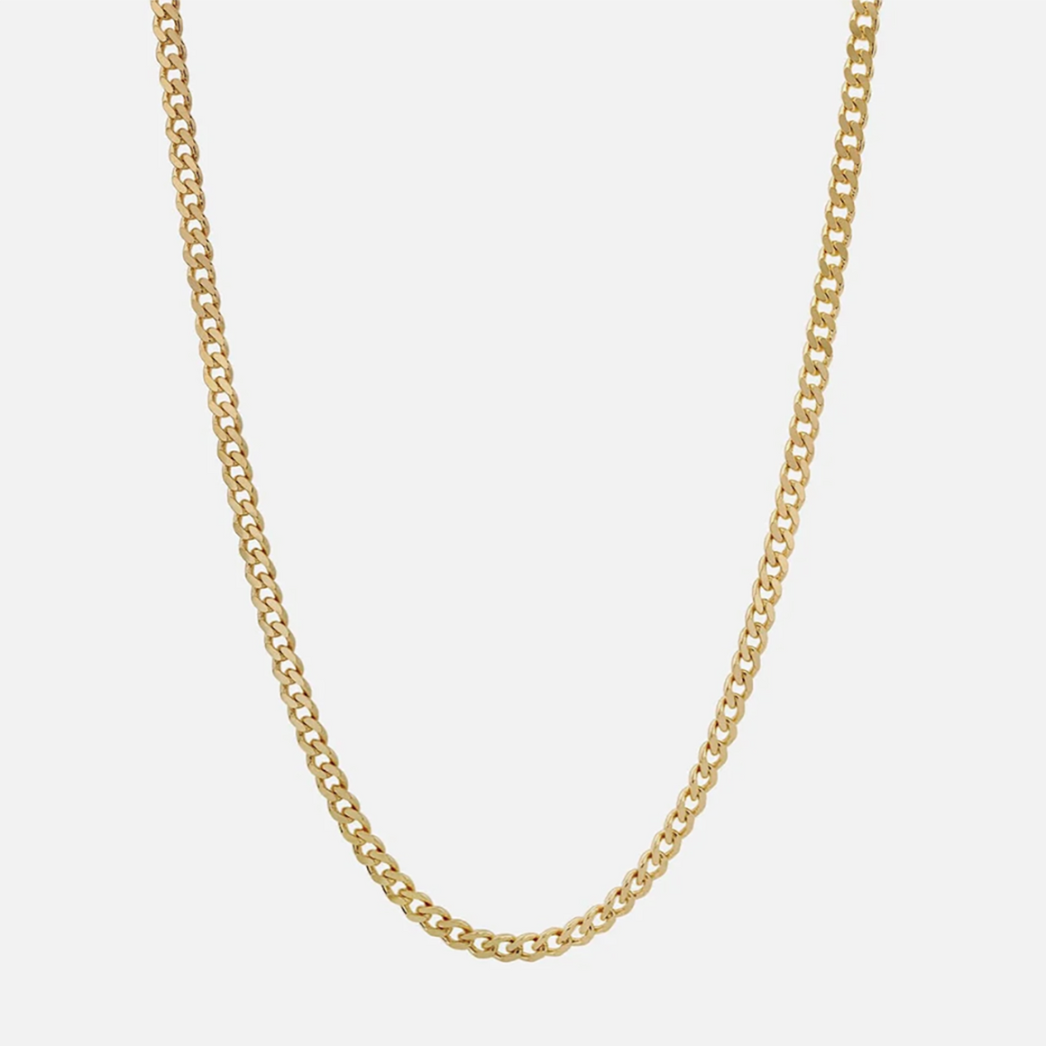 54 FLORAL 'CONNELL' 3mm CURB NECKLACE CHAIN - GOLD