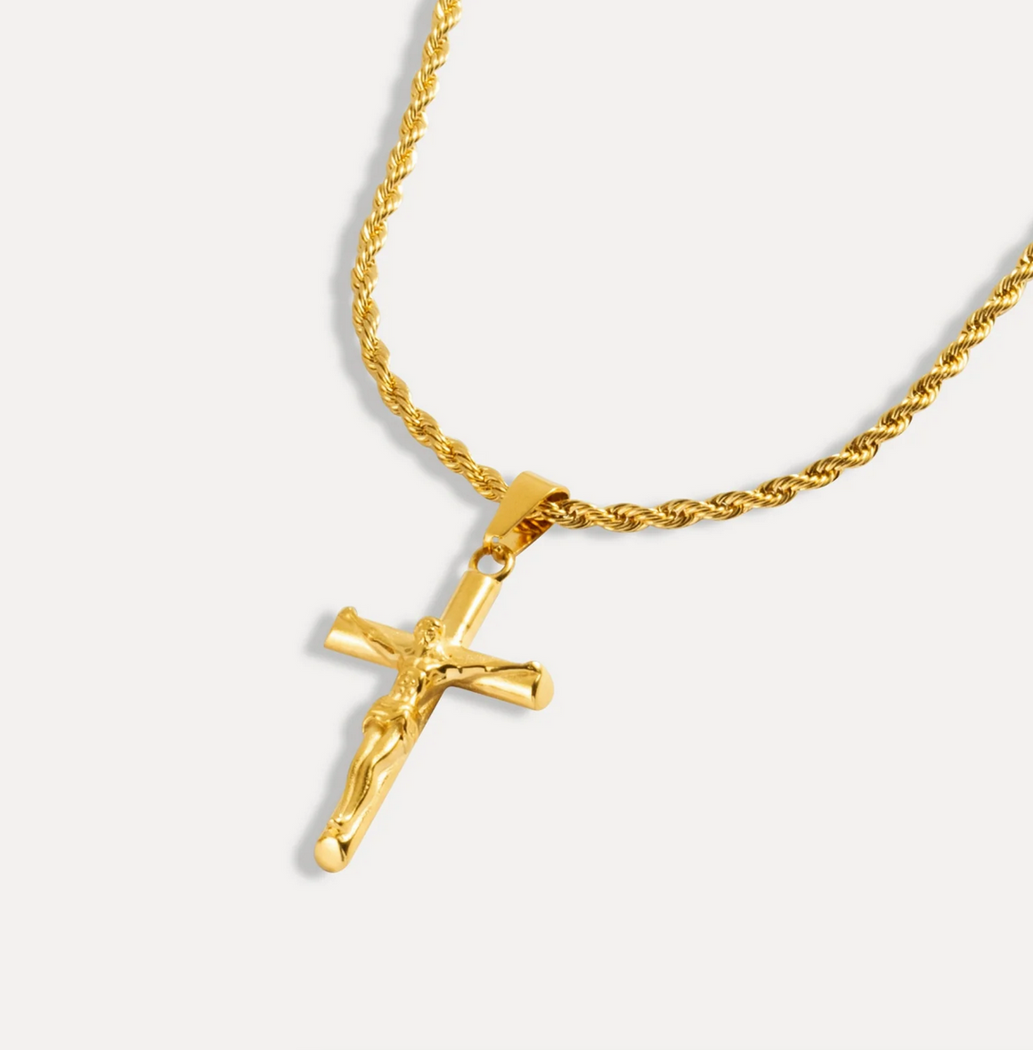 54 FLORAL CROSS CRUCIFIX PENDANT 8mm SNAKE ROPE NECKLACE CHAIN - SILVER GOLD