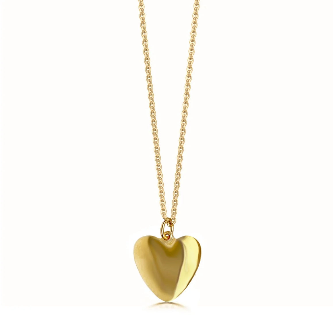54 FLORAL HEART LOVE CHARM PENDANT NECKLACE CHAIN - GOLD