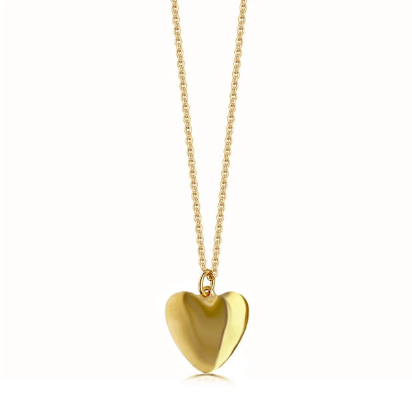 54 FLORAL HEART LOVE CHARM PENDANT NECKLACE CHAIN - GOLD