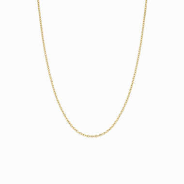 54 FLORAL 2mm CURB NECKLACE CHAIN - GOLD