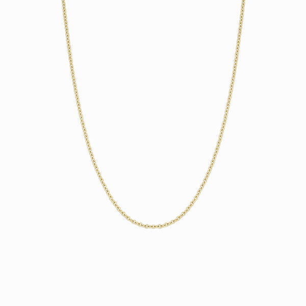 54 FLORAL 2mm CURB NECKLACE CHAIN - GOLD