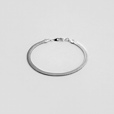 54 FLORAL 6mm FLAT HERRINGBONE BRACELET