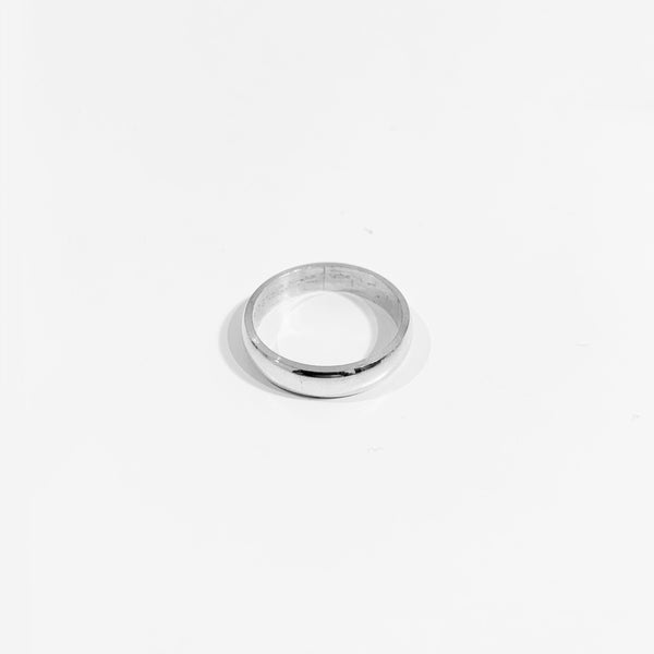 54 FLORAL 6mm BAND SIGNET RING - SILVER