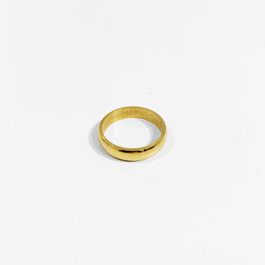 54 FLORAL 4mm BAND SIGNET RING - GOLD