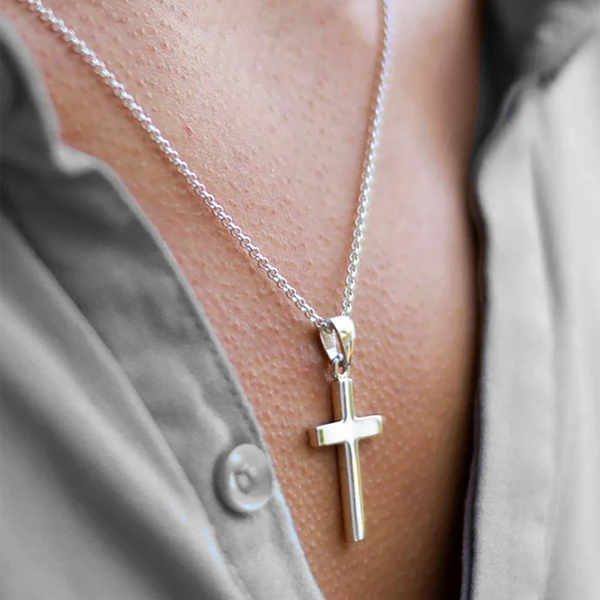 54 FLORAL MINI CROSS CRUCIFIX PENDANT NECKLACE CHAIN