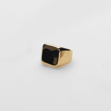 KEENA SQUARE SIGNET RING | GOLD - 54 Floral Streetwear Urban Clothing 