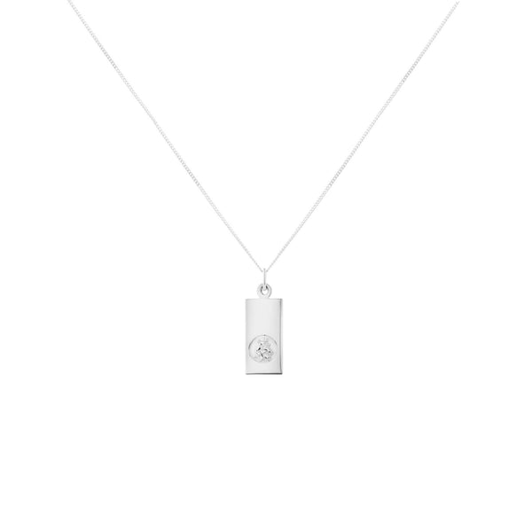 54 FLORAL SAINT CHRISTOPHER TAG PENDANT NECKLACE CHAIN