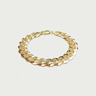 54 FLORAL 12mm CURB BRACELET - GOLD