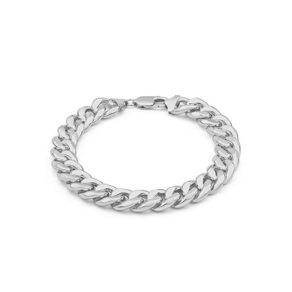 54 FLORAL 6mm CURB CUBAN BRACELET - SILVER