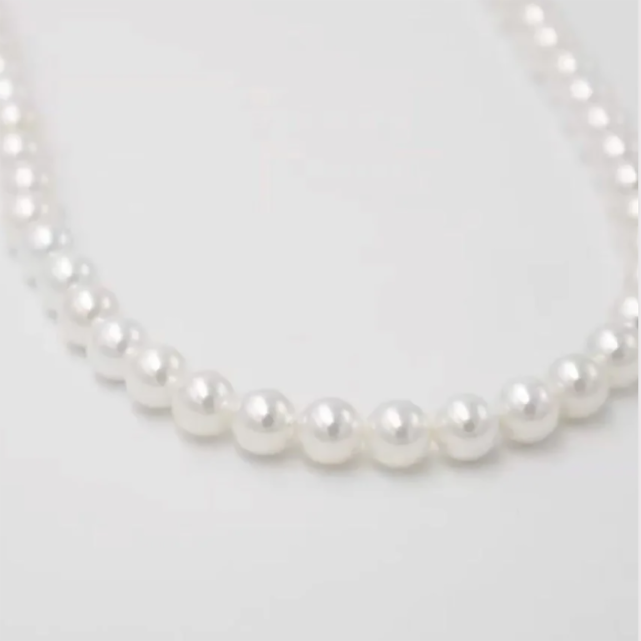 54 FLORAL 8mm PEARL NECKLACE BEAD NECKLACE CHAIN WHITE 54 Floral