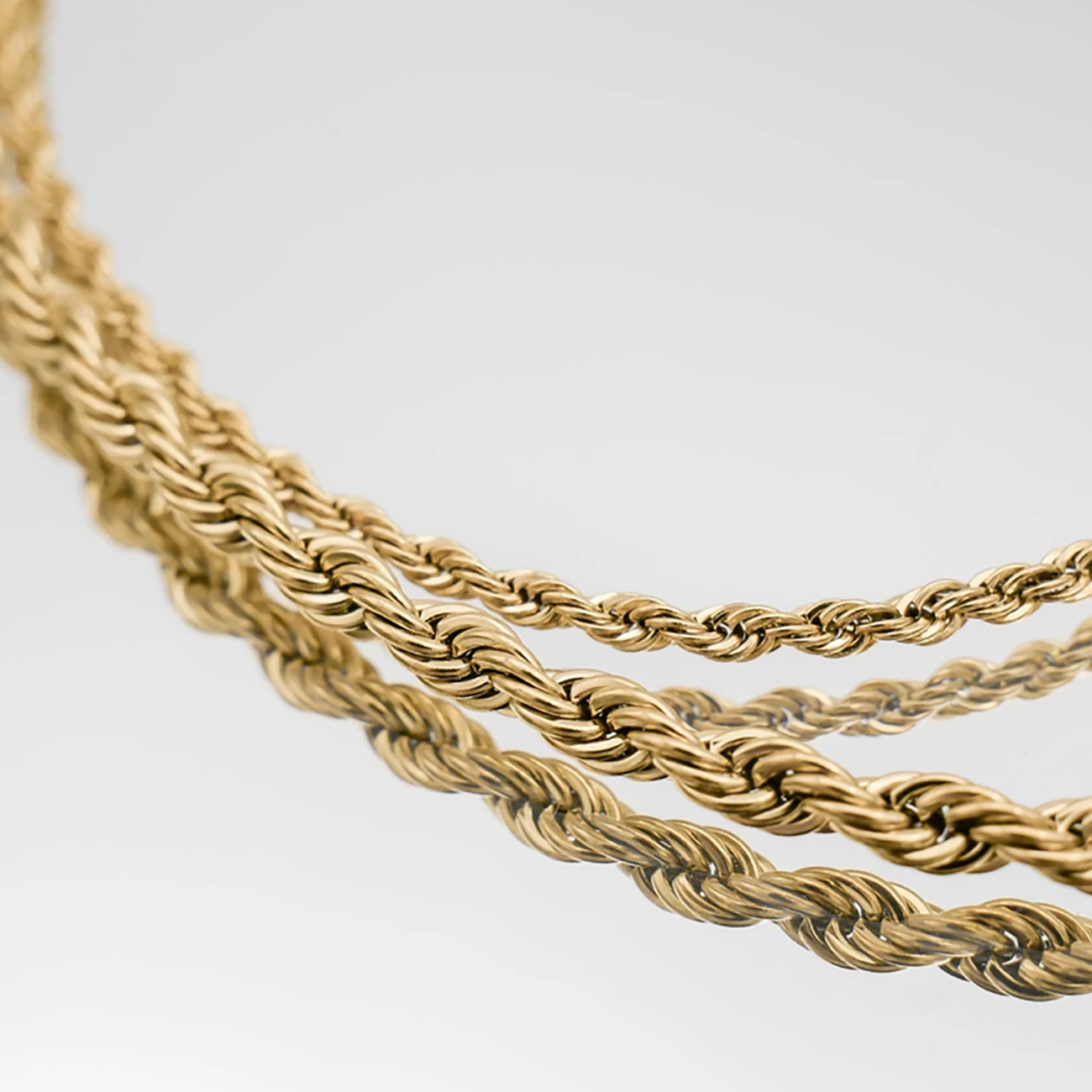 54 FLORAL 3mm SNAKE ROPE NECKLACE CHAIN - GOLD - 54 Floral