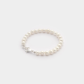 54 FLORAL PEARL BRACELET CHAIN - CREAM