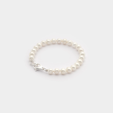 54 FLORAL PEARL BRACELET CHAIN - CREAM