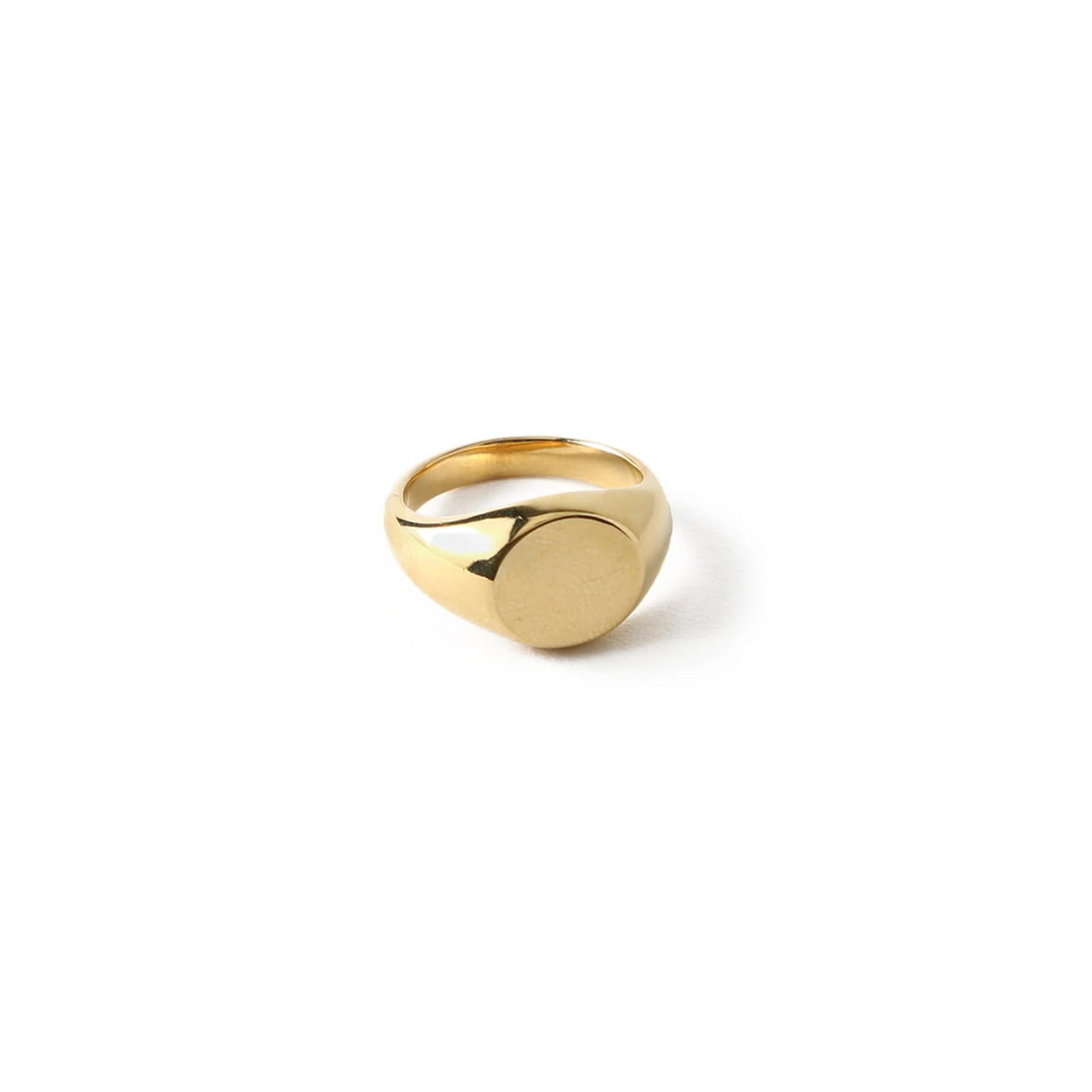 54 FLORAL CIRCLE FACE SIGNET RING - GOLD
