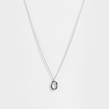 54 FLORAL ORANTE CIRCLE PENDANT NECKLACE CHAIN - SILVER