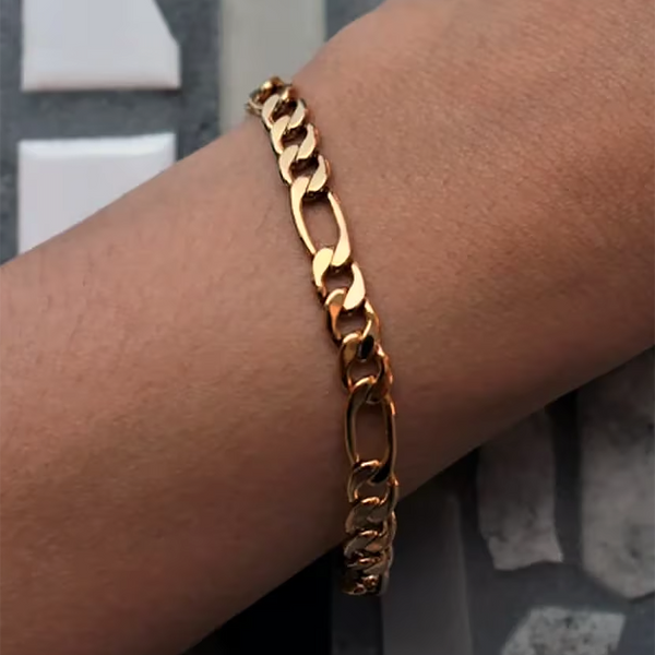 54 FLORAL 12mm FIGARO BRACELET