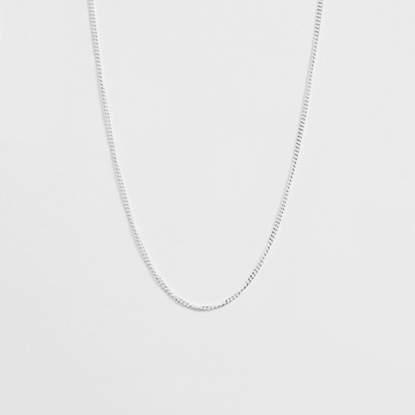 54 FLORAL 2.5mm CURB 925 STERLING SILVER NECKLACE CHAIN