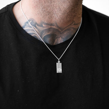 54 FLORAL SAINT CHRISTOPHER TAG PENDANT NECKLACE CHAIN