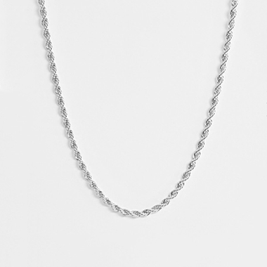 54 FLORAL 3mm SNAKE ROPE NECKLACE CHAIN - SILVER