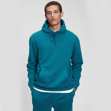 54 FLORAL PREMIUM PULLOVER HOODY - TEAL BLUE