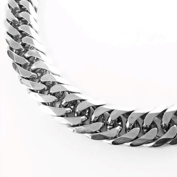 54 FLORAL HEAVYWEIGHT 30mm CUBAN CURB BRACELET - SILVER