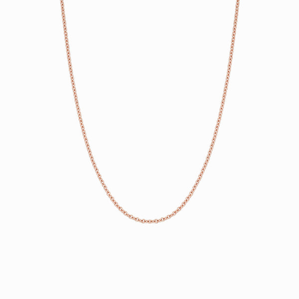 54 FLORAL 2mm CURB NECKLACE CHAIN - ROSE GOLD