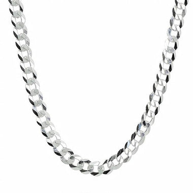 54 FLORAL 6mm CURB 925 STERLING SILVER NECKLACE CHAIN