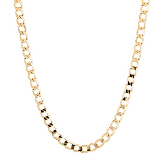 54 FLORAL 6mm CURB CUBAN NECKLACE CHAIN - GOLD